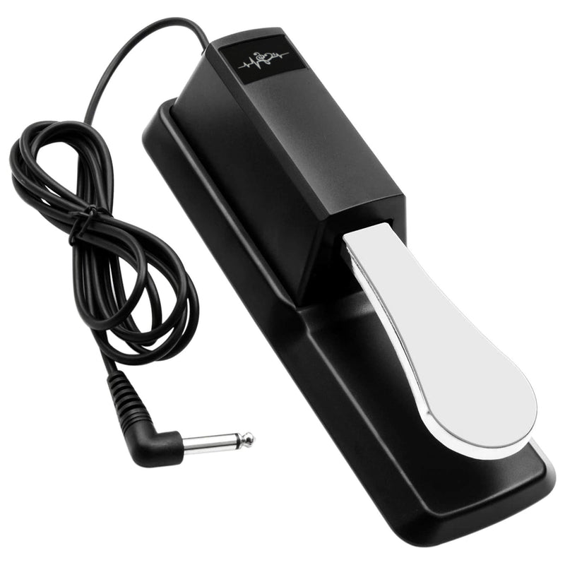 AURIONO Sustain Pedal Universal for Keyboard,MIDI Keyboard Synthesizer and Piano with Polarity Switch and Non-slip Rubber Bottom