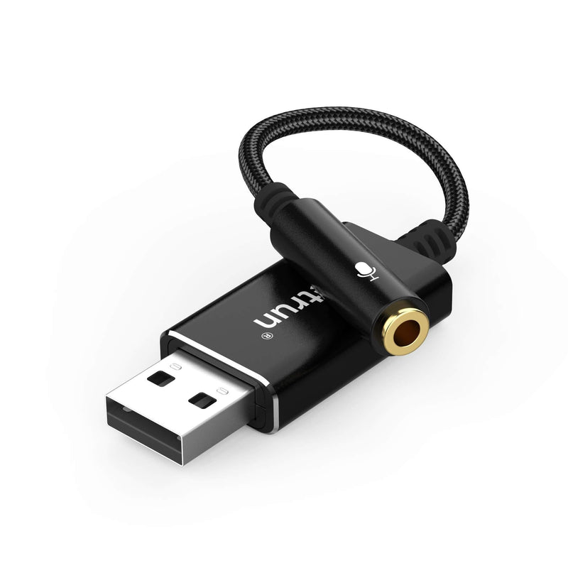 3.5mm(1/8'') to USB Only Mic Adapter, USB to TRRS Adapter Only for Microphone input, for Windows and Mac, for PC, Computer, Laptops, Desktops, MacBook