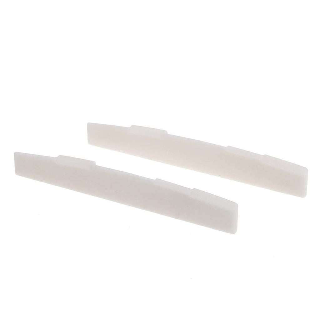 Musiclily Pro 73.15mm Universal Compensated 6-String Acoustic Guitar Bone Saddle, Ivory (Set of 2)