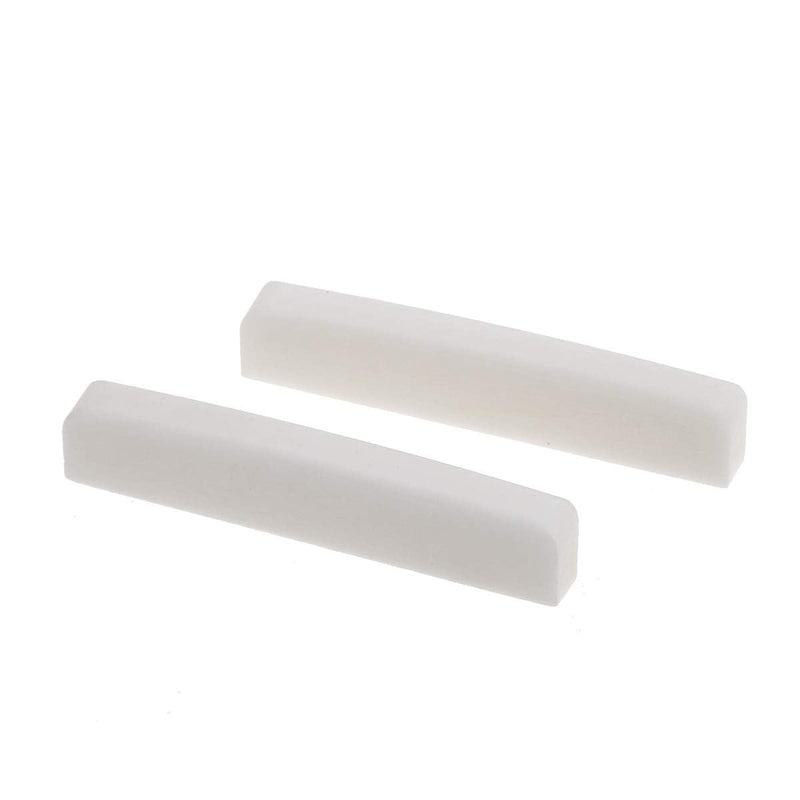 Musiclily Pro Universal Jumbo Guitar Bone Nut Blank for Acoustic and Electric Guitar, Ivory (Set of 2)