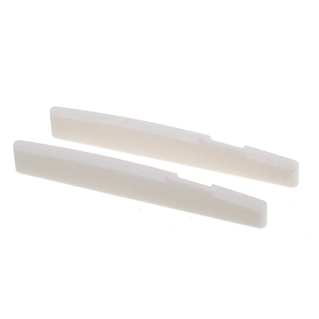 Musiclily Pro 71.12mm Compensated Acoustic Guitar Bone Saddle for 6-String Taylor Style, Ivory (Set of 2)
