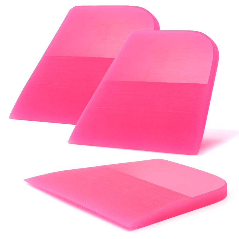 FOSHIO 3Pcs Scratches Proof Soft TPU Rubber Squeegee, Compact Water Wiper Blade Scraper Cleaner for Car Window Glass Tinting PPF Coating Film Installation, Kitchen Countertops, Bathroom Shower Mirrors