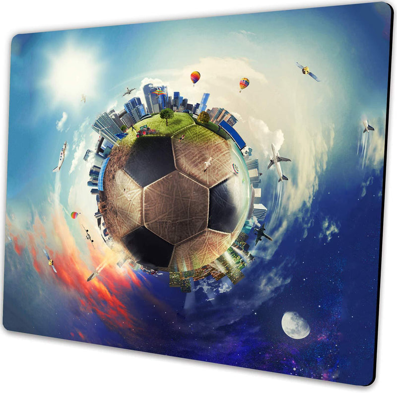 Rectangle Gaming Mousepad Cool Soccer Ball Art Amazing Football World Mouse Pad for Computer Desk Laptop Office 9.5 X 7.9x0.12 Inch Non-Slip Rubber Black and White Football-b5