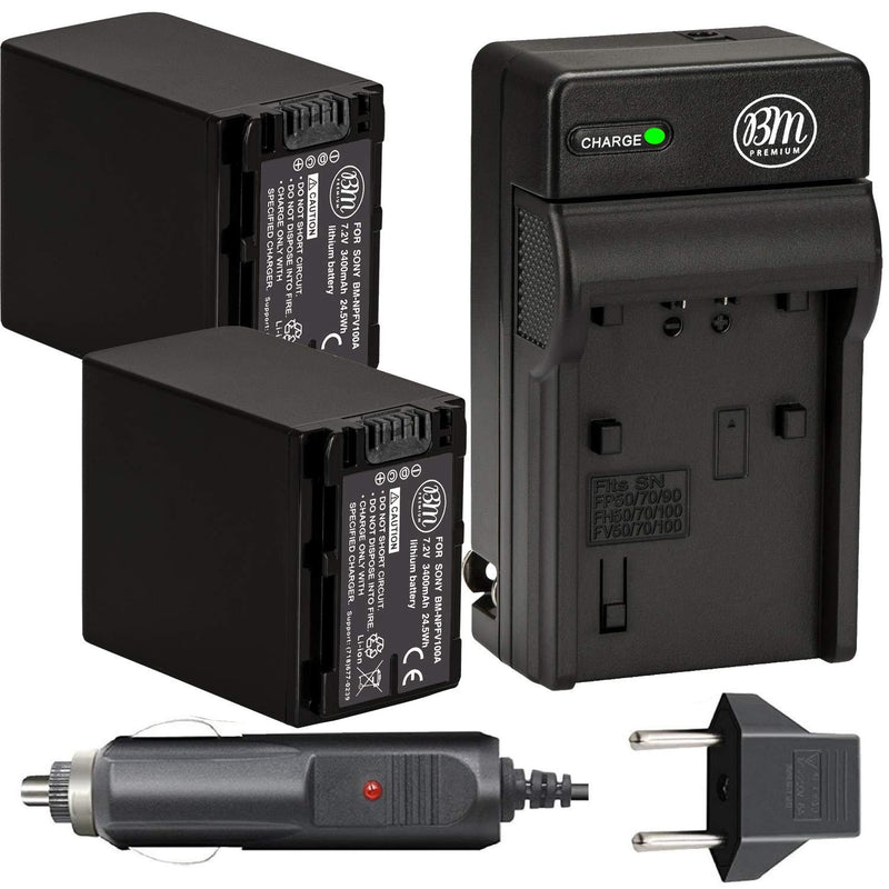 [AUSTRALIA] - BM Premium 2 NP-FV100A High Capacity Batteries and Charger for Sony FDR-AX30 FDR-AX33 FDR-AX53 FDR-AX700 FDR-AX100 FDR-AX35 HXR-MC50 HXR-MC88 HX-RNX80 PXW-Z90V NEX-VG10 VG20 VG30 NEX-VG900 Camcorders 