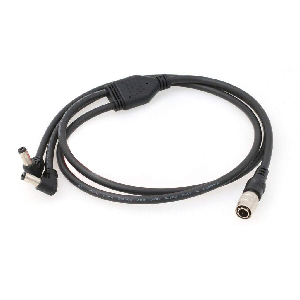 SZRMCC Hirose 4 Pin Male to Dual DC Y Splitter Cable for Lectrosonics Atomos Shogun Inferno KiPRO LCD Monitors