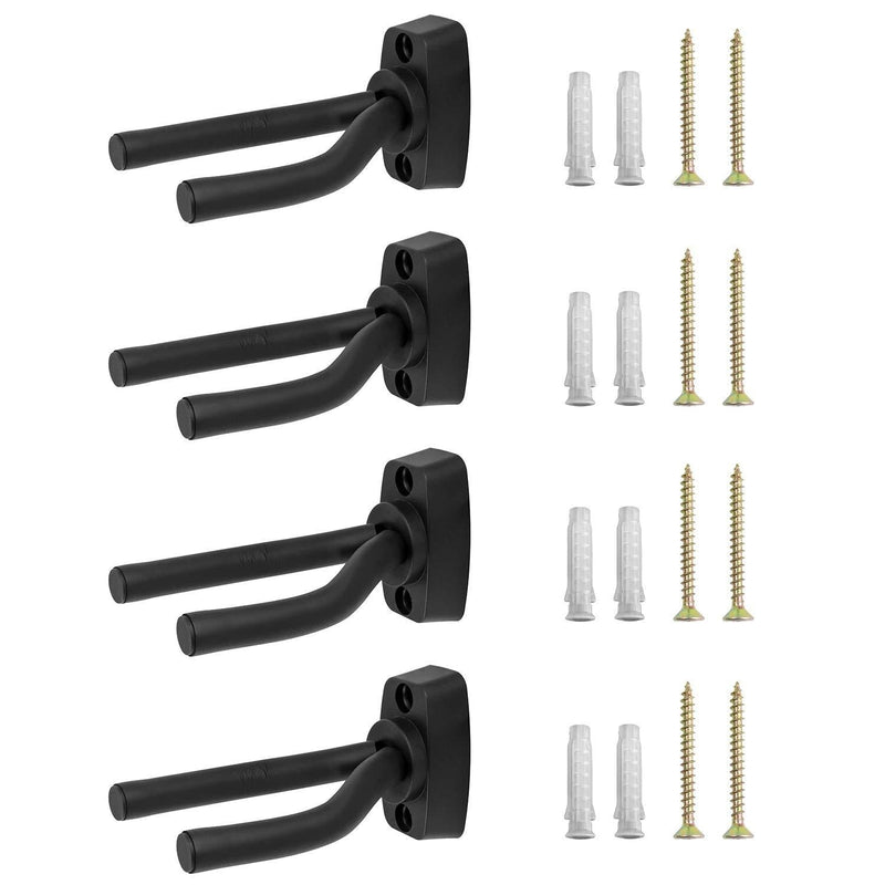 QWORK Guitar Hook, 4 Pack Wall and Mount Guitar Bracket Hanger Hook, Metal Holder Hanger for All Size Guitars, Rifles, Shot guns