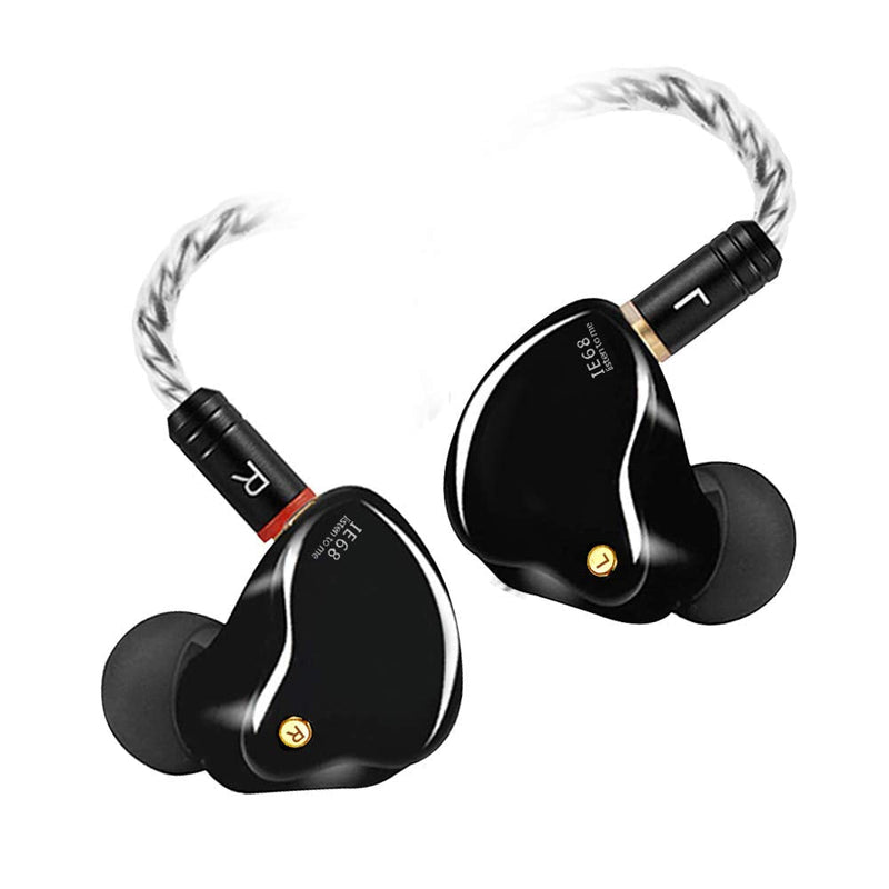 DCMEKA in Ear Monitor Headphones, Superior Sound Wired Earbuds with Tesla Magnet, Professional Sound Isolating Earphones for Singers/Drummers/Musicians, MMCX Connector IEM Earphones (Black UV Coating) No Mic Black UV Coating,3.5mm jack