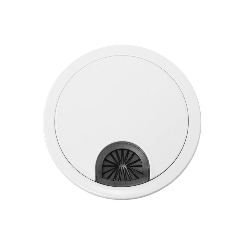 Standing Desk Grommet 3.10" Diameter - Round Metal Wire Organizer - Cable Management for Computer Office Desk White