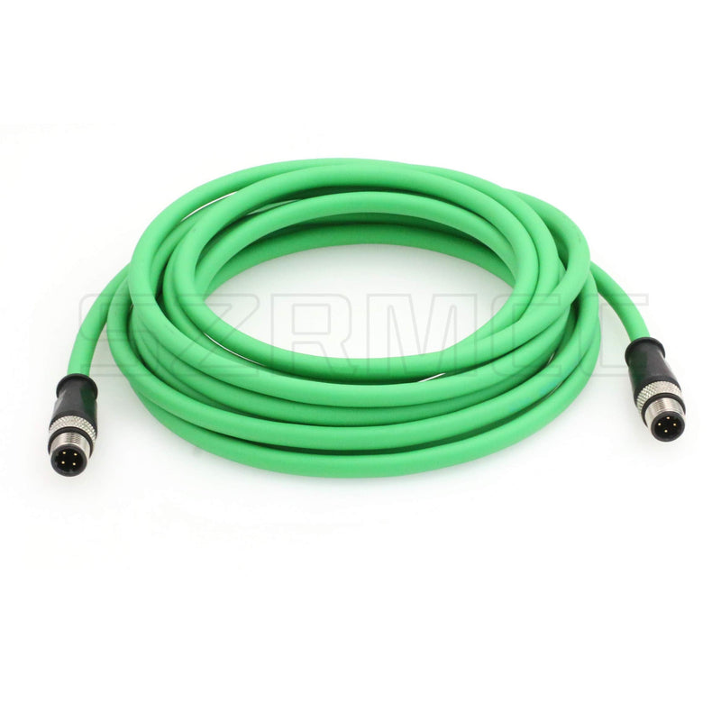 SZRMCC M12 4-pin D Code Male to 4-pin Male Cat5e Network Cable is Suitable for Highly Flexible Industrial Machine Vision Camera Shielded Cable (1m) 1m