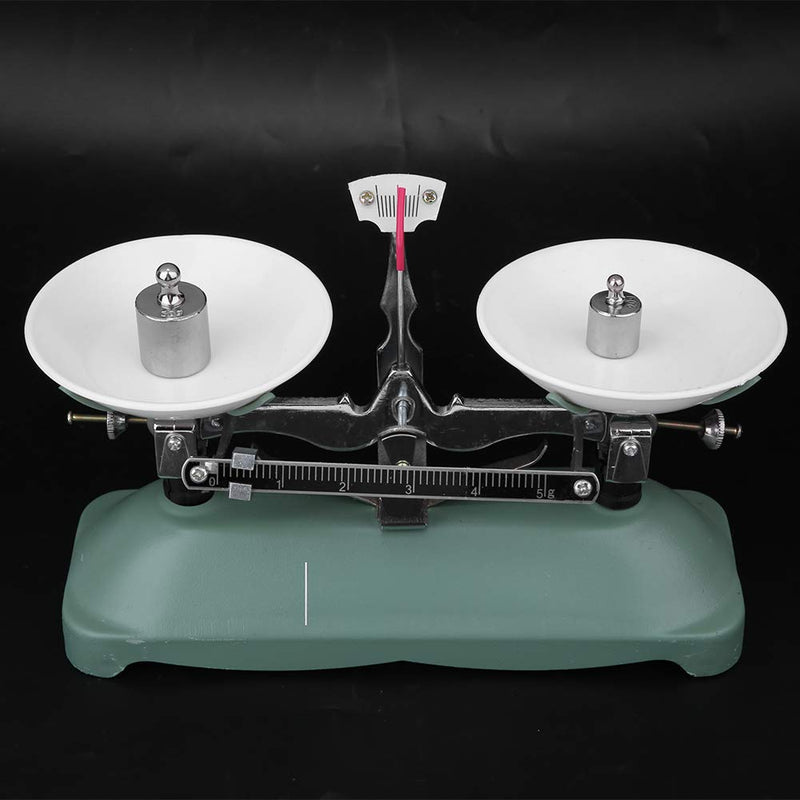 Mechanical Balance Scale Double Pan Balance Scale Balance Tray Table Scale for Laboratory School Physics Teaching Supplies Various Weights(100g) 100g