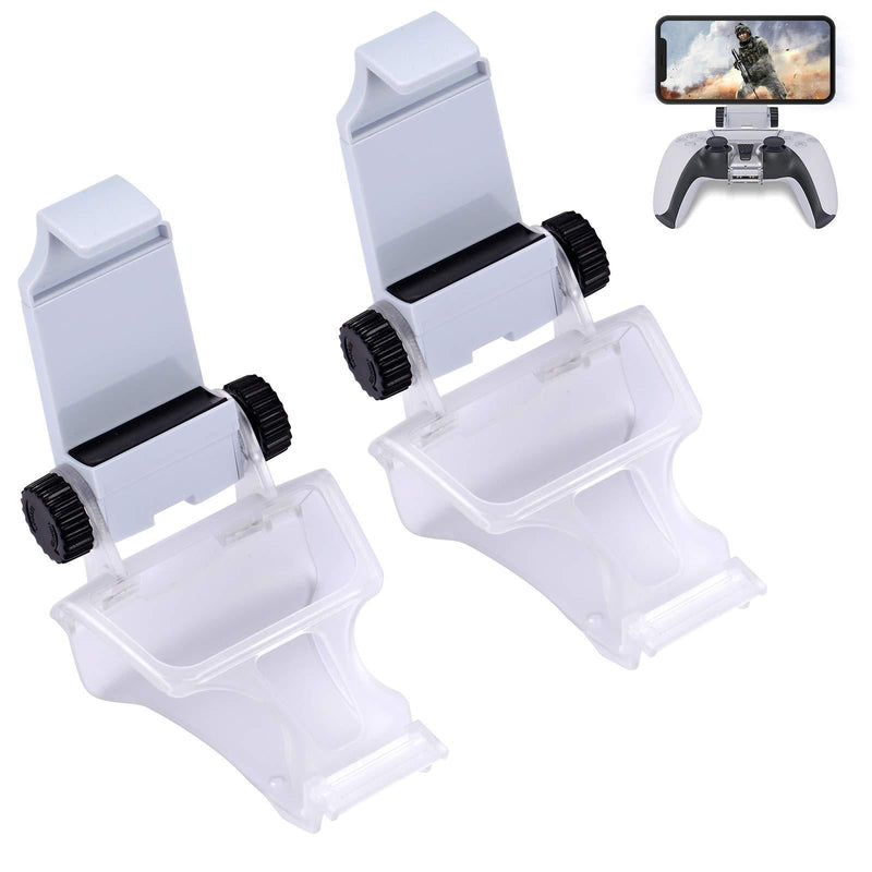 2 Pack PS5 Controller Phone Clips, PS5 DualSense Controller Foldable Grip for Smart Phone, 180 Degree Gaming Holder Mount Stand Bracket for PlayStation 5 for iPhone, Samsung, Pixel, OnePlus