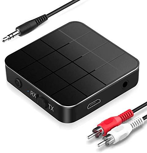 Plus Bluetooth Receiver, HiFi Wireless Audio Adapter, Bluetooth 5.0 Receiver with 3D Surround aptX Low Latency for Home Music Streaming Stereo System Black