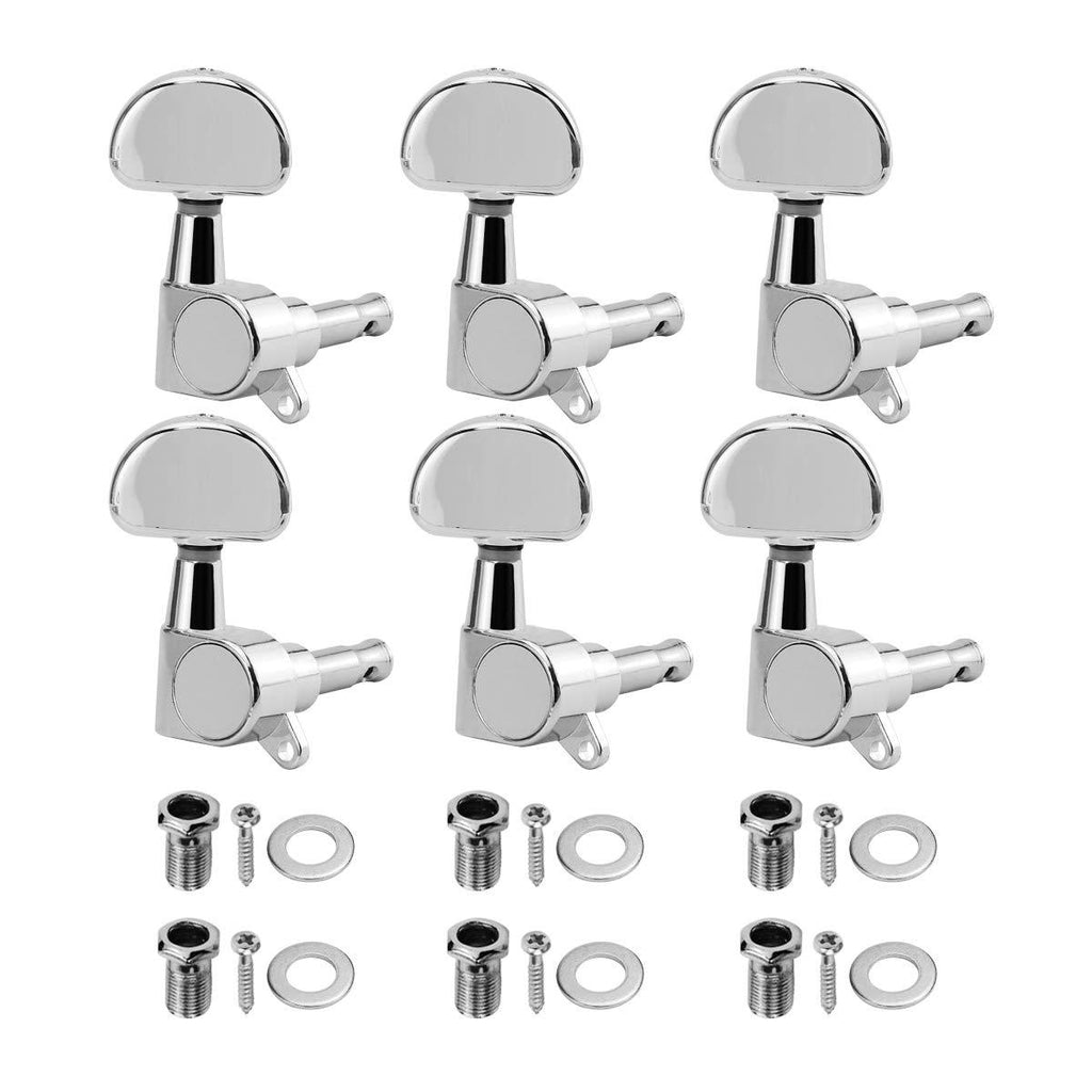 YXGOOD 6Pcs Guitar Locking Tuners String Tuning Pegs Keys Machine Heads 6R Set for Electric or Acoustic Guitar Parts,Chrome