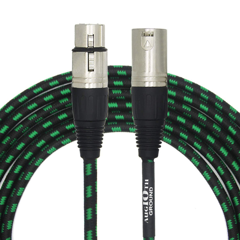 AUGIOTH XLR Cable 3 ft, Microphone Cable, XLR Male to Female Balanced Microphone Cord 3 pin, Mic Cord, XLR Male to Female … 3ft Green