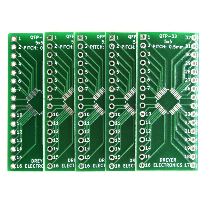 5pcs 32-Pin QFP/TQFP/LQFP to DIP Breakout Board