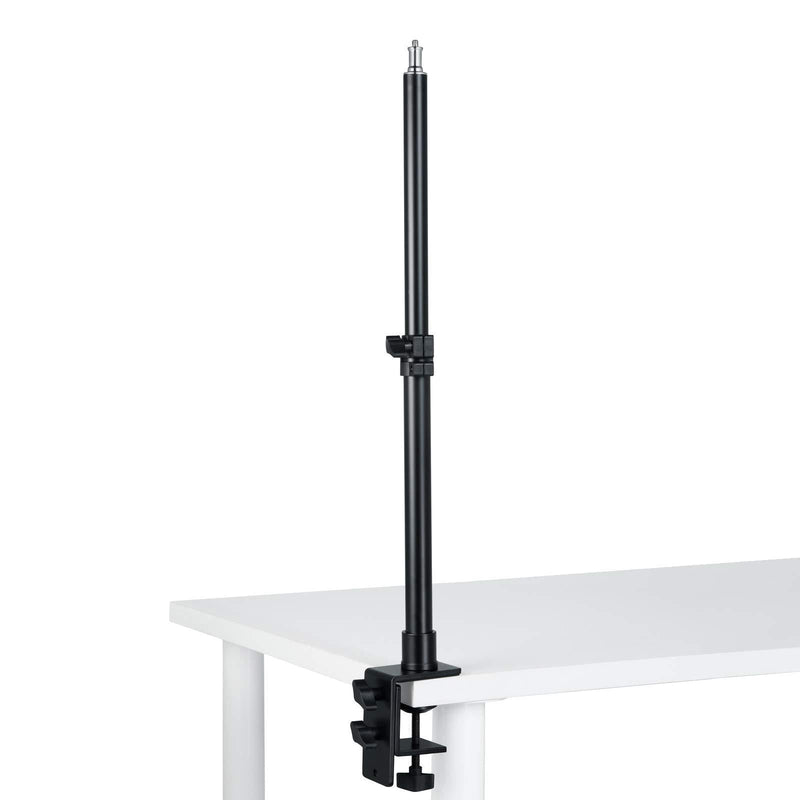 Inngallantry 1/4" Screw Tabletop Light Stand, 13.3"-22.4" Adjustable Desk Mount Stand for Selfie LED Ring Light LED Panel, Desktop Light Stand for Make Up, Selfie, YouTube, Live Show