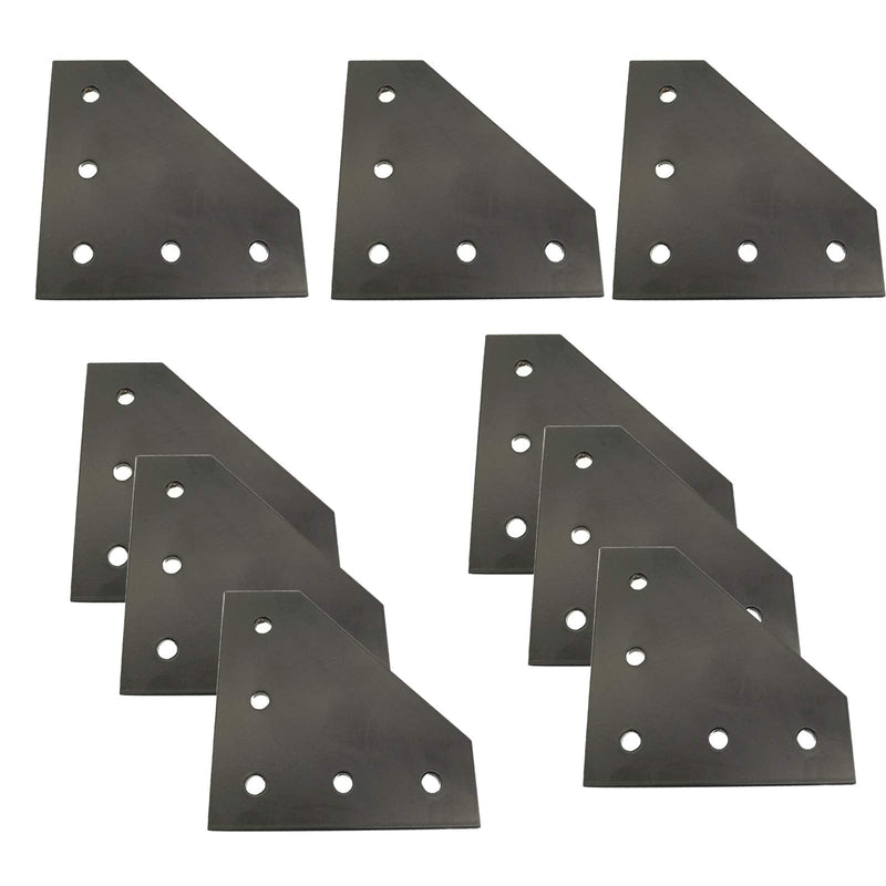 [AUSTRALIA] - YVSPTIK 8PCS/Set Surface Anodic Oxidation Black L Shape Corner Bracket Plate 5-Hole Outside Joining Plate for 2020 Series Aluminum Profile 3D Printer Frame (2020, Black L-8pcs) 