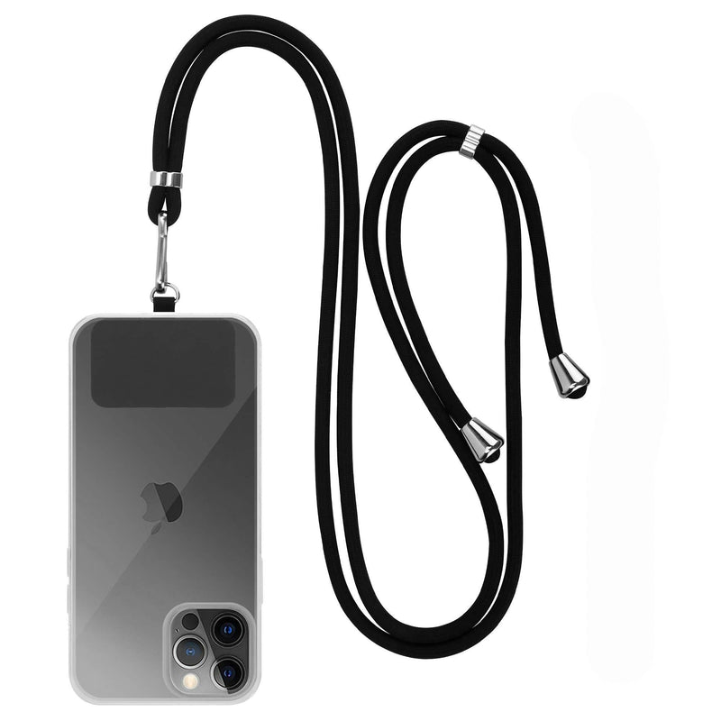E-Tree Phone Lanyard, Long Crossbody Neck Strap, Come with Patches fit for Most of Smartphone, Black Patch+neck Lanyard