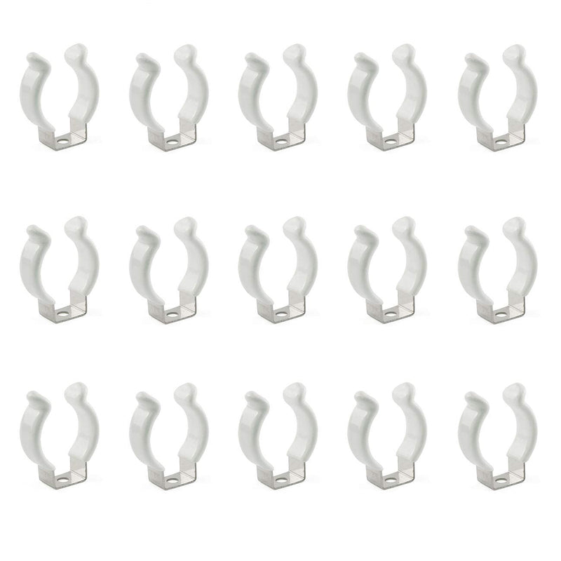 E-outstanding 20pcs T8 U Clips Holder Stainless Steel U Shaped Lampholder Support with Plastic Finish Strong Clamping Force Mounting Clip for Diameter 22-26mm Light-Emitting Diode Tube Lamp
