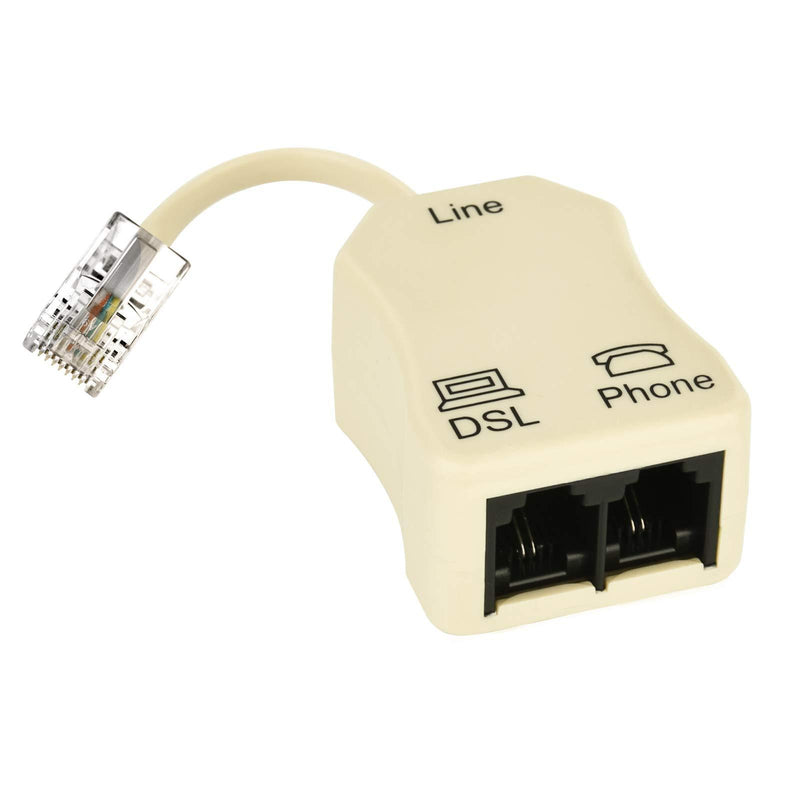 Phone Jack Splitter, In-line DSL Splitter Filter for Phone Line (1 Pcs)