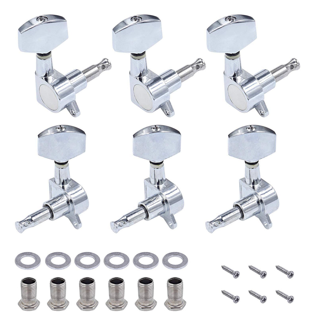 DGQ 3L3R 6 Pieces Acoustic Guitar String Tuning Pegs Machine Heads Knobs Tuning Keys Enclosed Locking Tuners for Electric or Acoustic Guitar