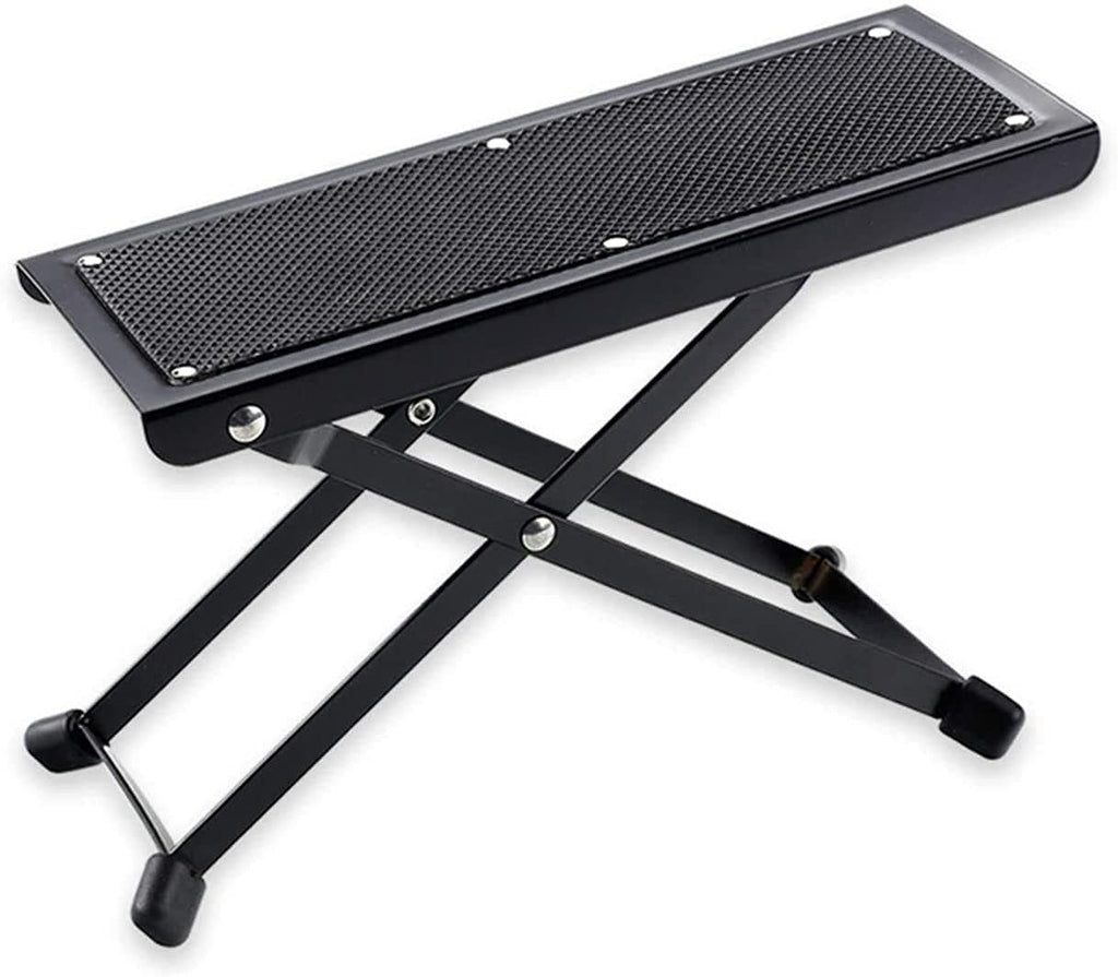 Guitar Foot Stool Height Adjustable Rubber End Caps and Non-slip Solid Support