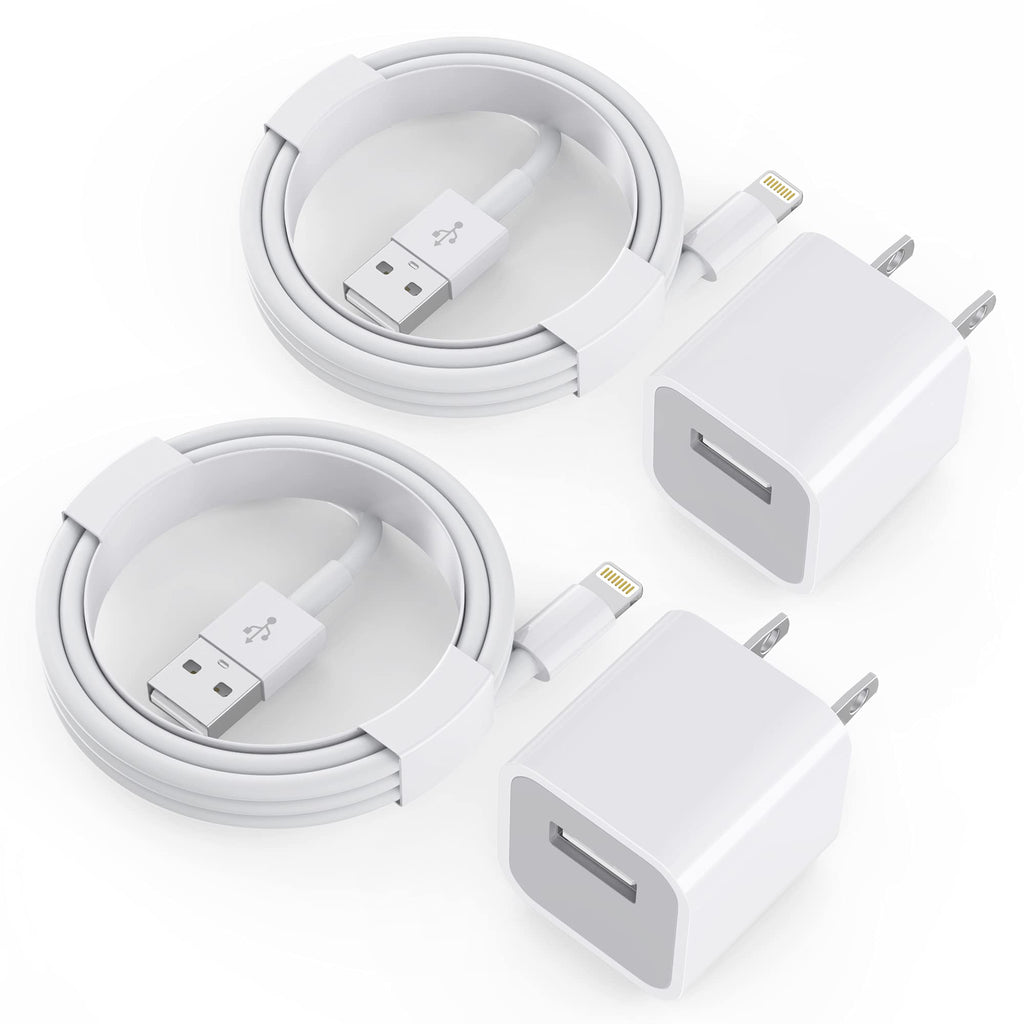 iPhone Charger, MFi Certified 2 Pack iPhone 8 Charger USB Fast Wall Charger Travel Plug with 2 Pack USB Charging Cable Cord Compatible iPhone 11 XS/XS Max/XR/X 8/7/6/6S Plus SE/5S/5C