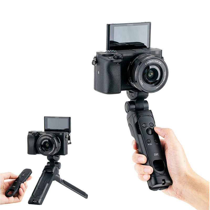 JJC GP-VPT2BT Wireless Bluetooth Remote Shooting Grip and Mini Tripod for Sony ZV-1 ZV1 RX100 VII RX100VII A6100 A6600 A1 A7C A7R IV A7RIV A7S III A7SIII Vlog Camera