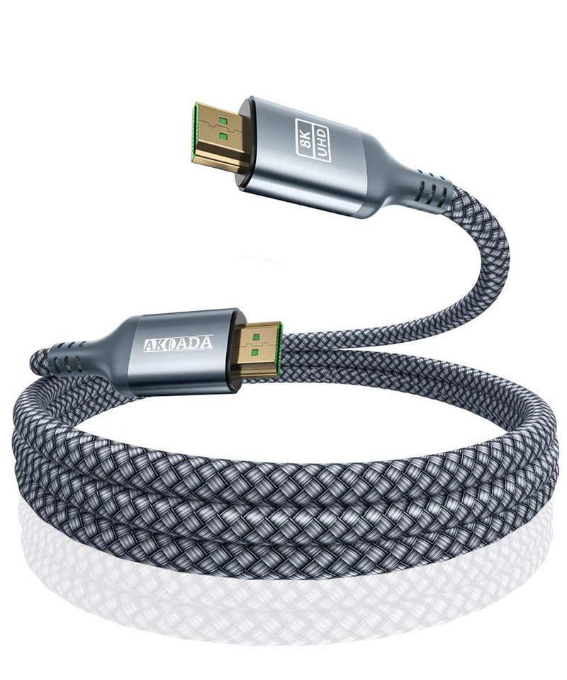 8K HDMI Cable 6.6 FT, AkoaDa 48Gbps Ultra High Speed HDMI 2.1 Cable 8K60 4K120 144Hz 7680P eARC HDR 10 HDCP 2.2 & 2.3,Compatible with Dolby Vision，Xbox One Series X，PS4，PS5，Apple TV ，Switch，Vizio，Sony 6.6ft Grey