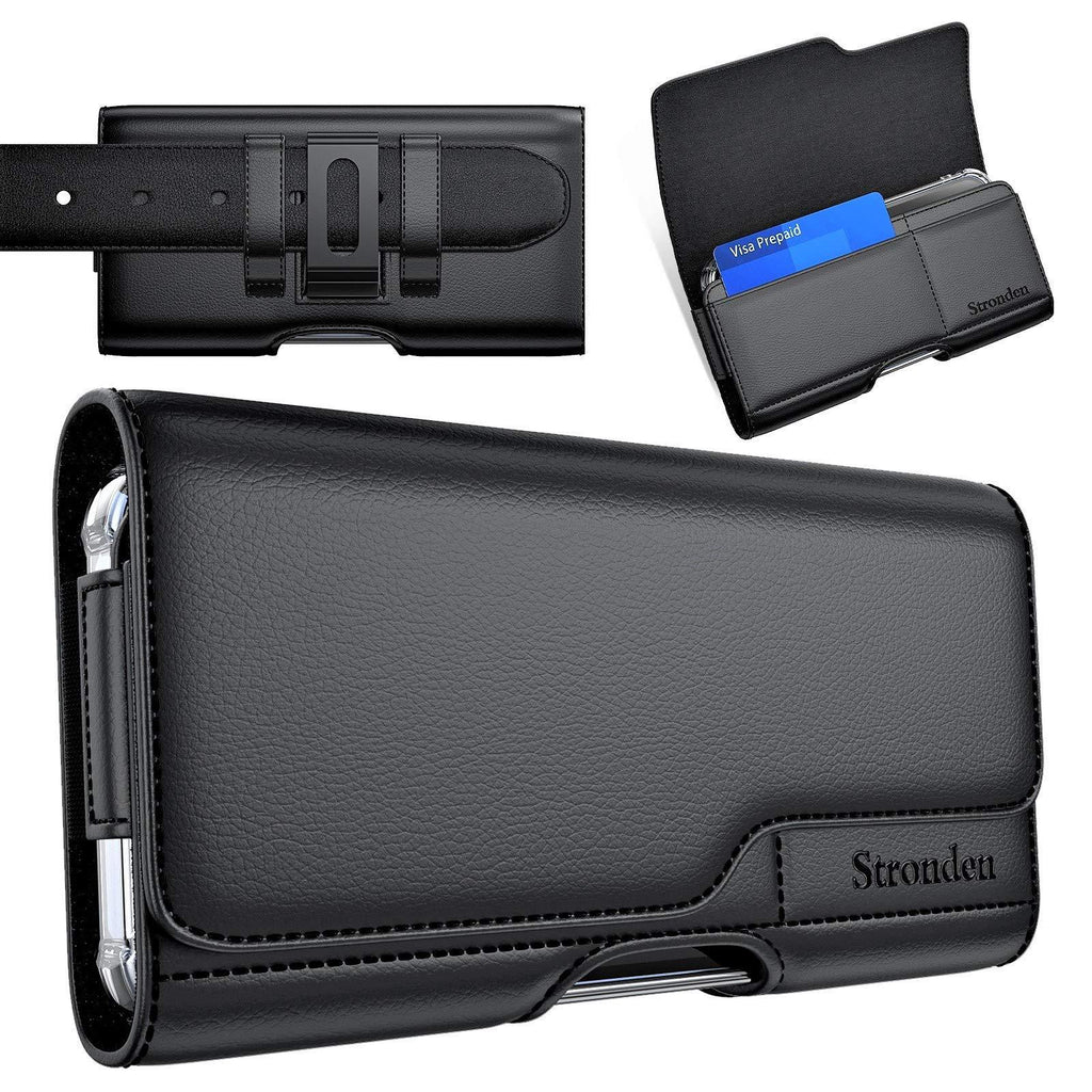 Stronden Holster for Samsung Galaxy S21, S20, S10, S9 (NOT Plus or Ultra) - Leather Belt Case with Belt Clip/Loop with Magnetic Closure Pouch w/Built in ID Card Holder (Fits Otterbox Commuter Case)
