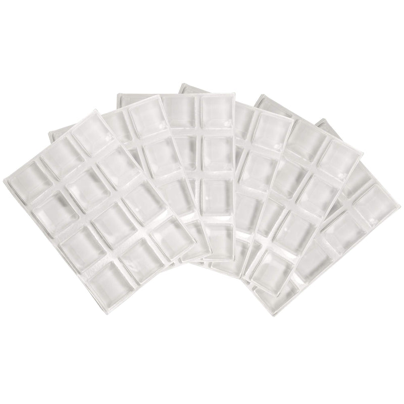 Soft Touch 1/2" Square Self Stick Cabinet Bumper Pads to Dampen Sound and Protect Surfaces, 72 Pack, Clear, 72 Piece