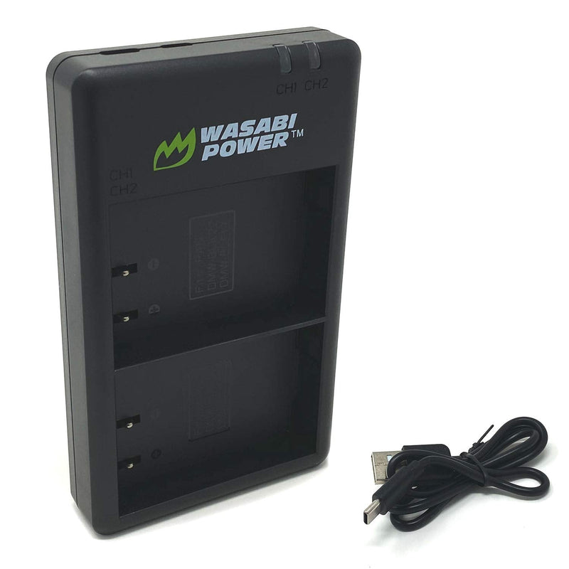 Wasabi Power USB-C Dual Battery Charger for Panasonic DMW-BLK22 and Lumix DC-S5, GH6, GH5 II, DC-S5KK
