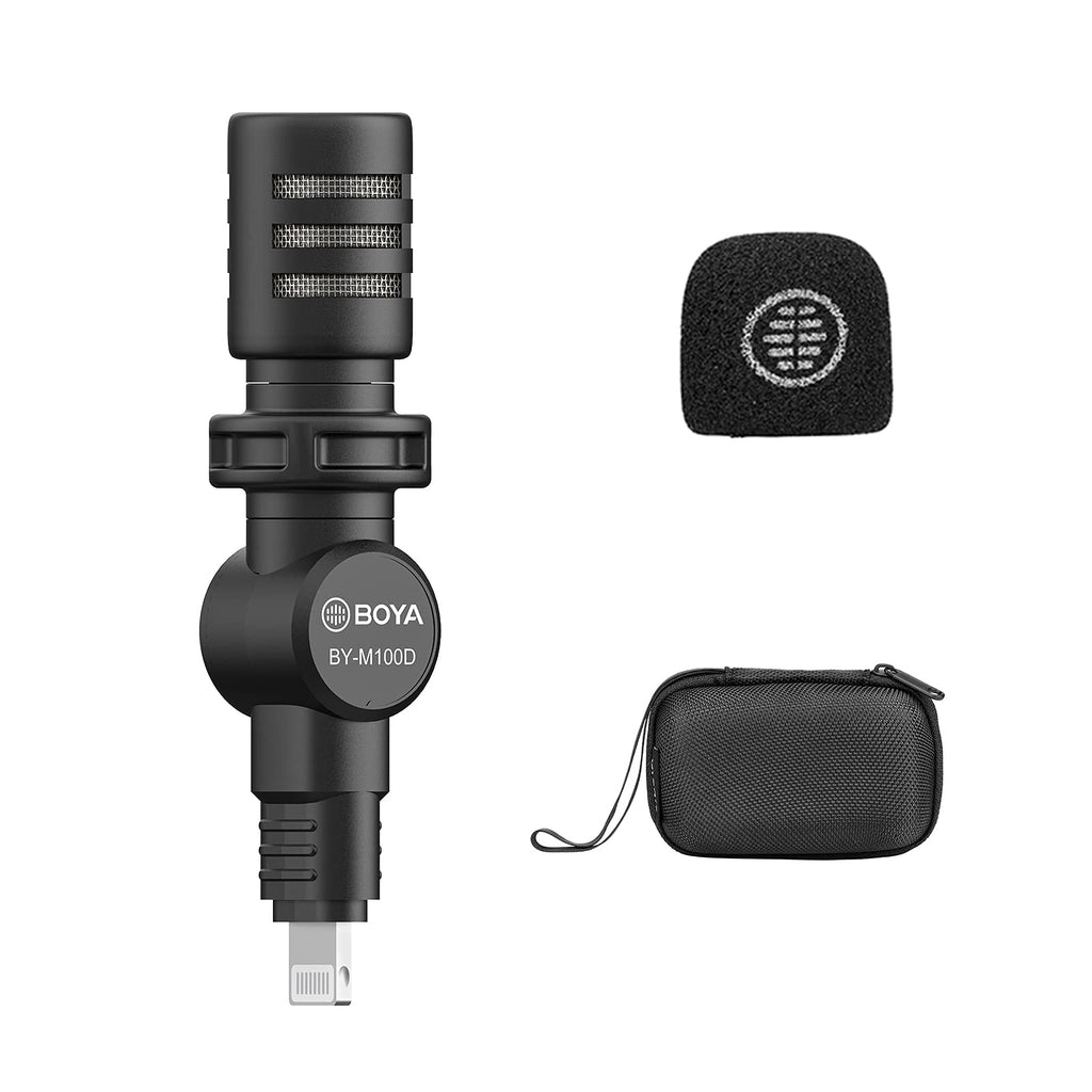 BOYA Mini Omni-Directional Plug Play Condenser Microphone for iPhone iPad iPod Smartphone Vlog Podcast Facebook Live Stream Video Recording BY-M100D