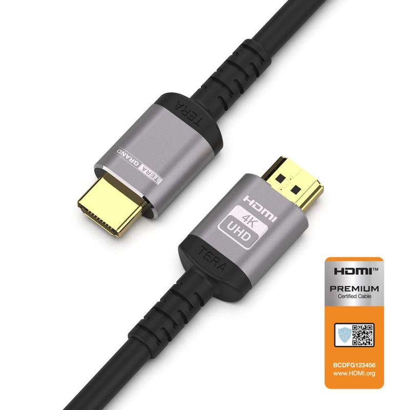 Tera Grand - Premium High Speed HDMI Certified 2.0 Cable with Aluminum housing, Supports 4K HDR Ultra HD 18 Gbps 4K 60Hz HDCP 2.2, 6 Feet 6 ft