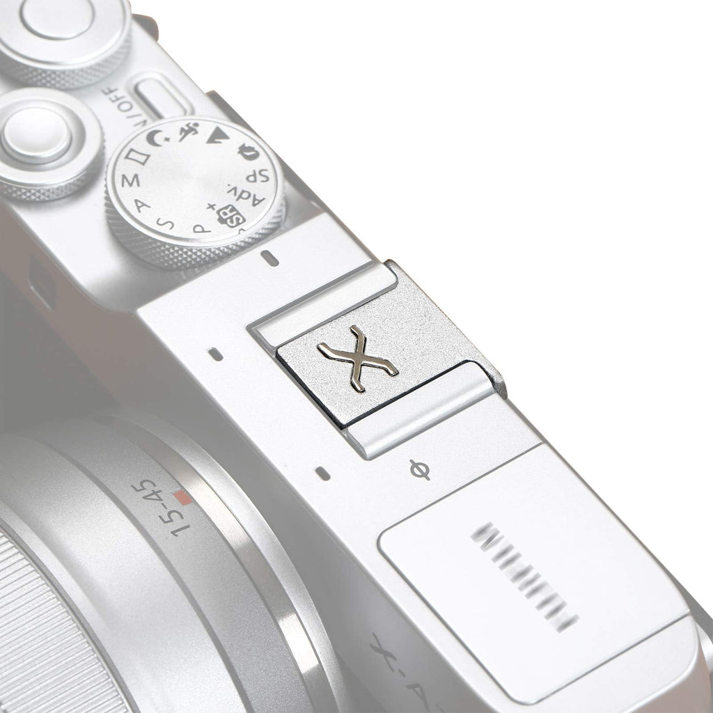 VKO Camera Hot Shoe Cover Protector Cap Compatible with Fujifilm X-S10 XH1 XPro3 XPro2 XT4 XT3 XT2 XT30 XT20 XE3 XE2S XT200 XT100 X100V X100F X100T Cameras(SSX) w/o button Silver Silver