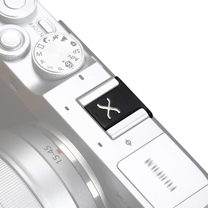 VKO Camera Hot Shoe Cover Protector Cap Compatible with Fujifilm X-S10 XH1 XPro3 XPro2 XT4 XT3 XT2 XT30 XT20 XE3 XE2S XT200 XT100 X100V X100F X101T Cameras(BSX) w/o button Black Silver