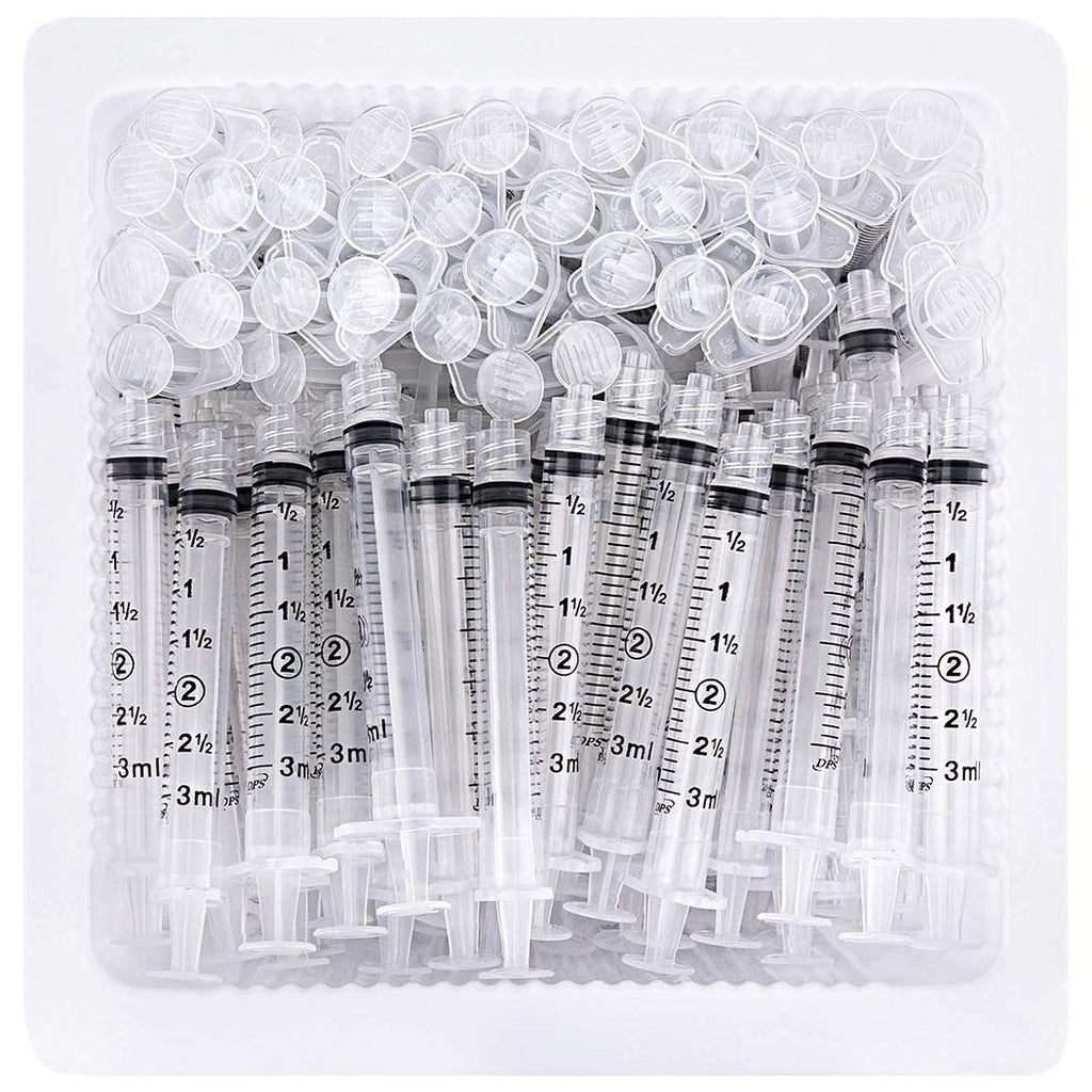 3ml Syringe Sterile with Luer Lock Tip - 120 Syringes by DPS (No Needle) - Convenient Tray