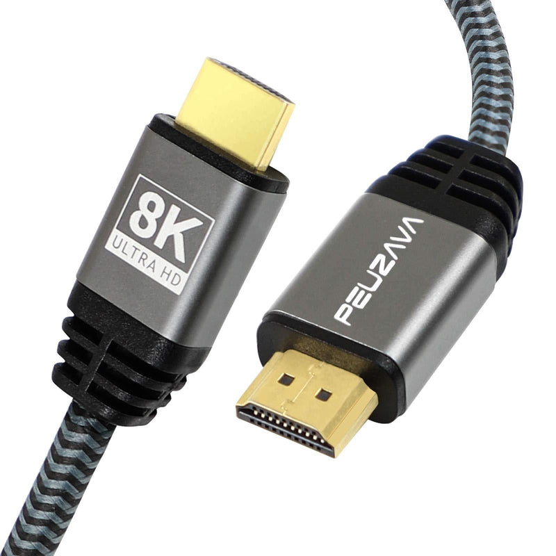 8K HDMI 2.1 Cable 3ft, PEUZAVA Ultra High Speed 48Gbps 8K60 4K120 HDMI Cord with eARC HDR 4:4:4 HDCP 2.2&2.3 Dolby Compatible with Apple Samsung Sony LG TV Playstation 5 PS5 PS4 Switch Xbox Series X