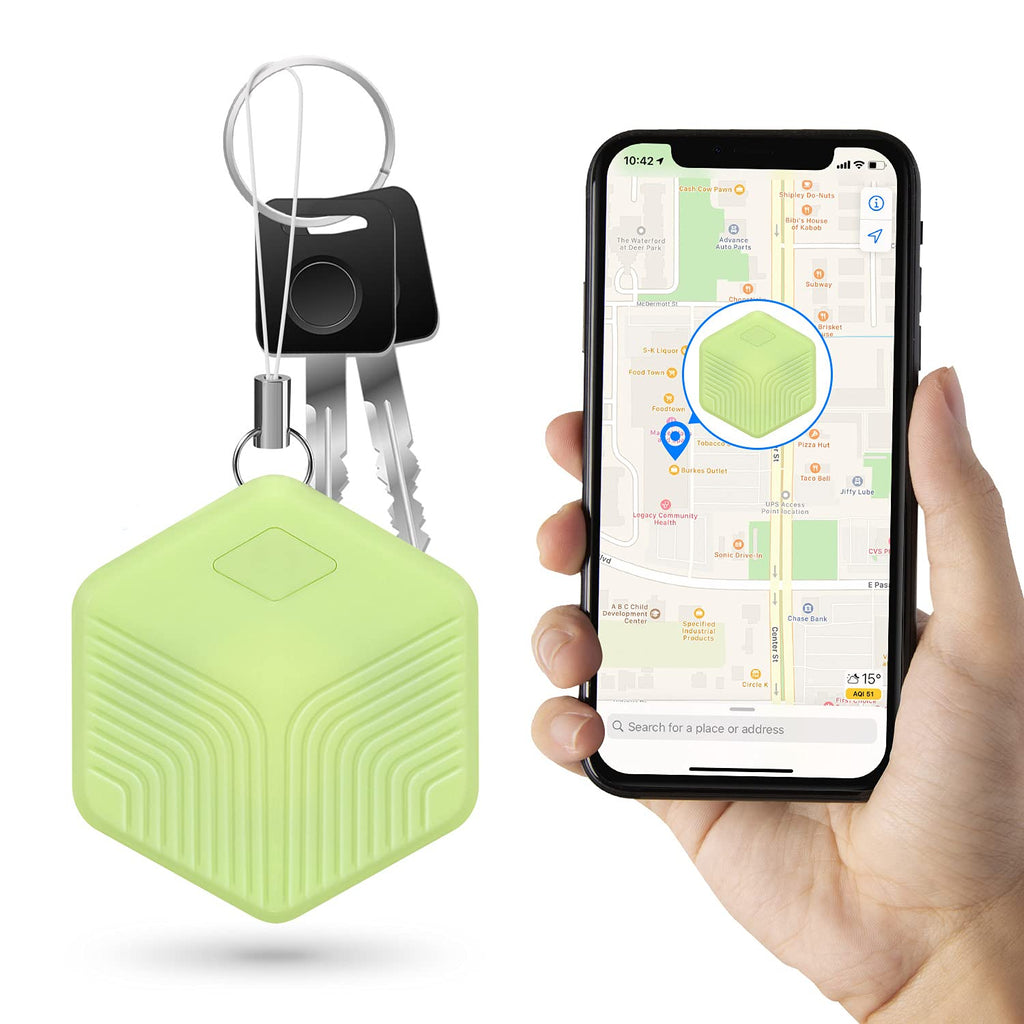 Newoke Smart Key Finder, Bluetooth Tracker, Item Locator, Anti-Lost Alarm Reminder, With APP For Androids/IOS, Replaceable Battery, Small Size, For Keys, Dogs, Cats, Phone, Wallet, Handbag And More(G) Green