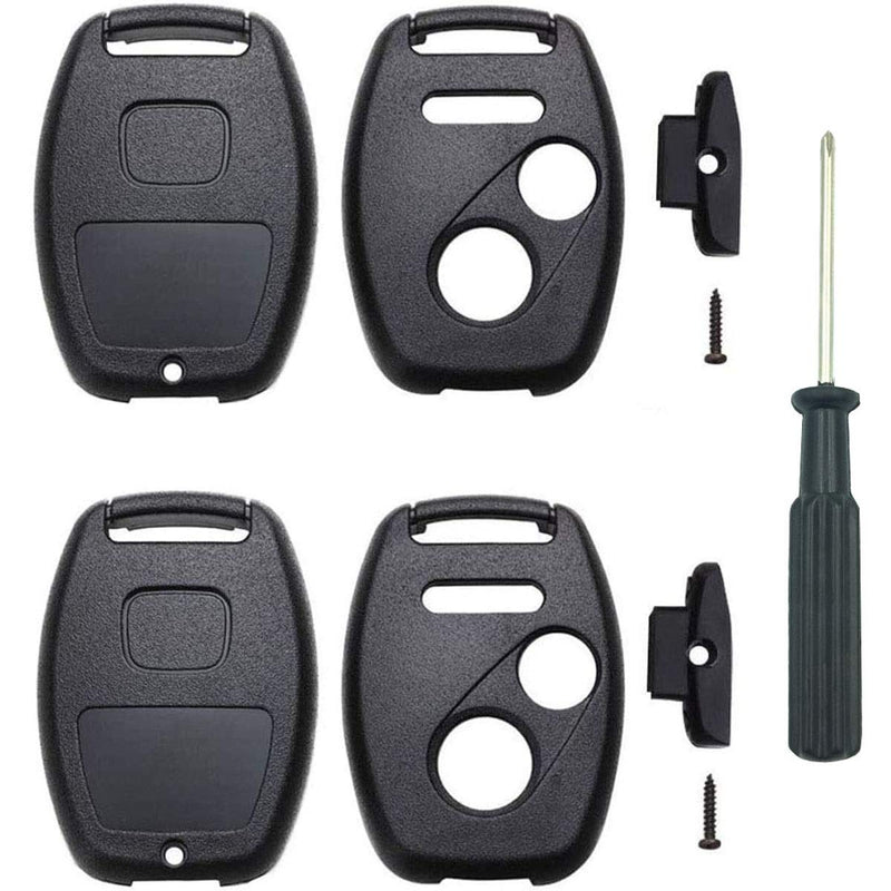 3 Buttons Replacement Key Fob Shell Case Fit for Honda Accord Crosstour Civic CR-V CR-Z Fit Odyssey Car Key Fob Cover Housing with Screwdriver (Black+Black) Black+Black