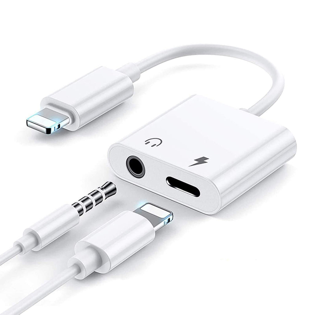 Lightning to 3.5mm Headphone Jack Adapter, iPhone Apple MFi Certified 2 in 1 Charger and Aux Sudio Splitter for iPhone 12/11/X/XR/XS/8/8Plus/7/7Plus