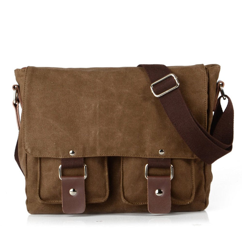 [AUSTRALIA] - Peacechaos Men's Lightweight Vintage Waterproof Canvas DSLR SLR Shockproof Camera Shoulder Messenger Bag Sliing Bag Compatible for Canon Sony Nikon (Brown) Brown 