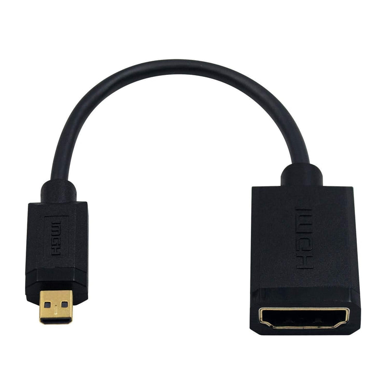 Duttek HDMI to Micro HDMI Cable, Extreme Slim and Flexible Micro HDMI Male to HDMI Male Cable Support 1080P, 4K, 3D for GoPro Hero 8/7 Black,Sony A6500/A7,Canon Camera,etc (Male to Female) Male to Female