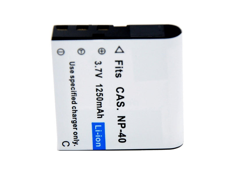 Compatible Battery 2-Pack Replacement for Fujifilm NP-40, NP-40N, Panasonic CGA-S004, CGA-S004A, CGA-S004E, CGR-S001B, DMW-BCB7, Kodak KLIC-7005, Samsung SLB-0737, SLB-0837, Sanyo NP-40, D-Li8
