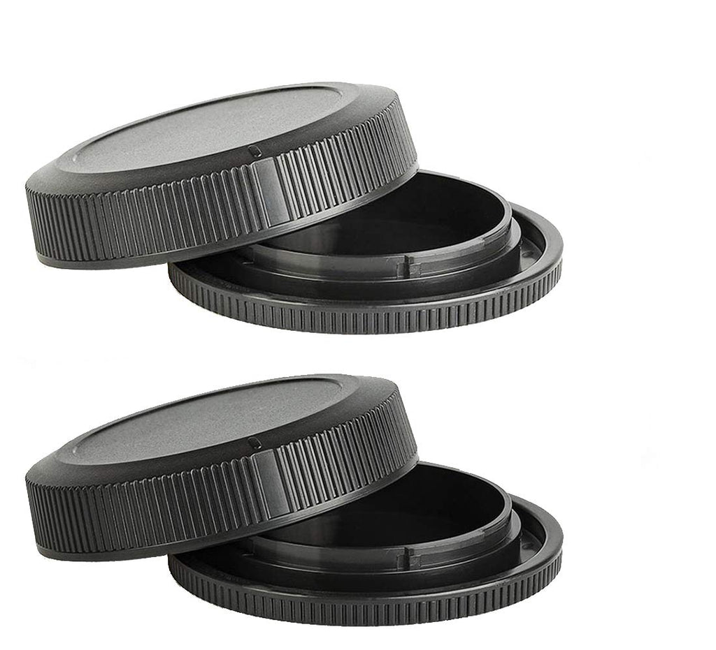 Camera Rear Lens Cap & Body Cap Compatible for Canon EOS R R6 R5 RP Camera w/ RF Mount (2+2 Pack)