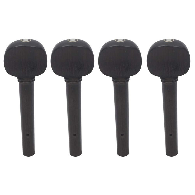 4 Pieces 3/4 Size Violin Tuning Pegs Fiddle Tuning Peg Ebony String Tunning Pegs Replacement Accessory, Black