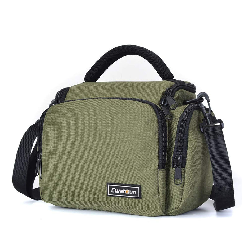 [AUSTRALIA] - Cwatcun Camera Case Bag Single Shoulder Crossbody Compact Camera Bag Case Compatible for Canon Nikon Sony SLR DSLR Mirrorless Cameras and Lenses Waterproof Green 1.0 GREEN S 