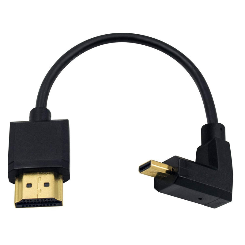 [AUSTRALIA] - Duttek Micro HDMI to Standard HDMI Cable, Micro HDMI to HDMI Adapter Cable, Extreme Thin UP Angled Micro HDMI Male to HDMI Male Cable for 1080P, 4K, UltraHD, 3D, Ethernet (6 inch/ 15cm) UP Angled 15cm 