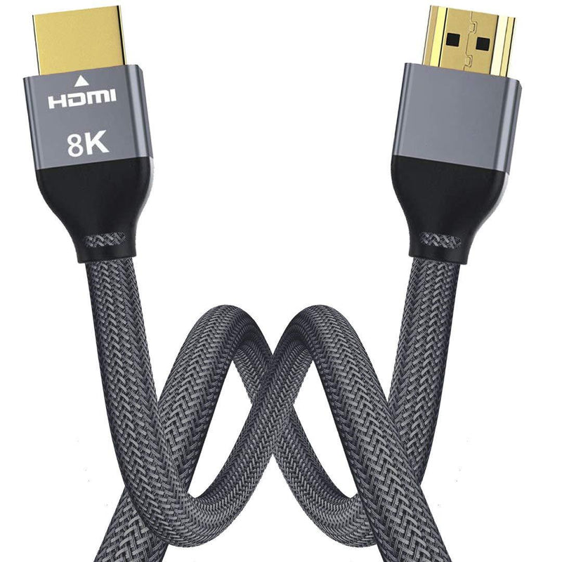 8K HDMI Cable 10FT, HDMI 2.1 Ultra HD 8K 60Hz High Speed 48Gpbs,Braided Nylon & Gold Connectors,Compatible for PS5, PS4, Xbox Series X,Switch,Laptop,Sony Samsung UHD Monitor,Fire TV,Apple TV & More 1 PACK 10FT/3M