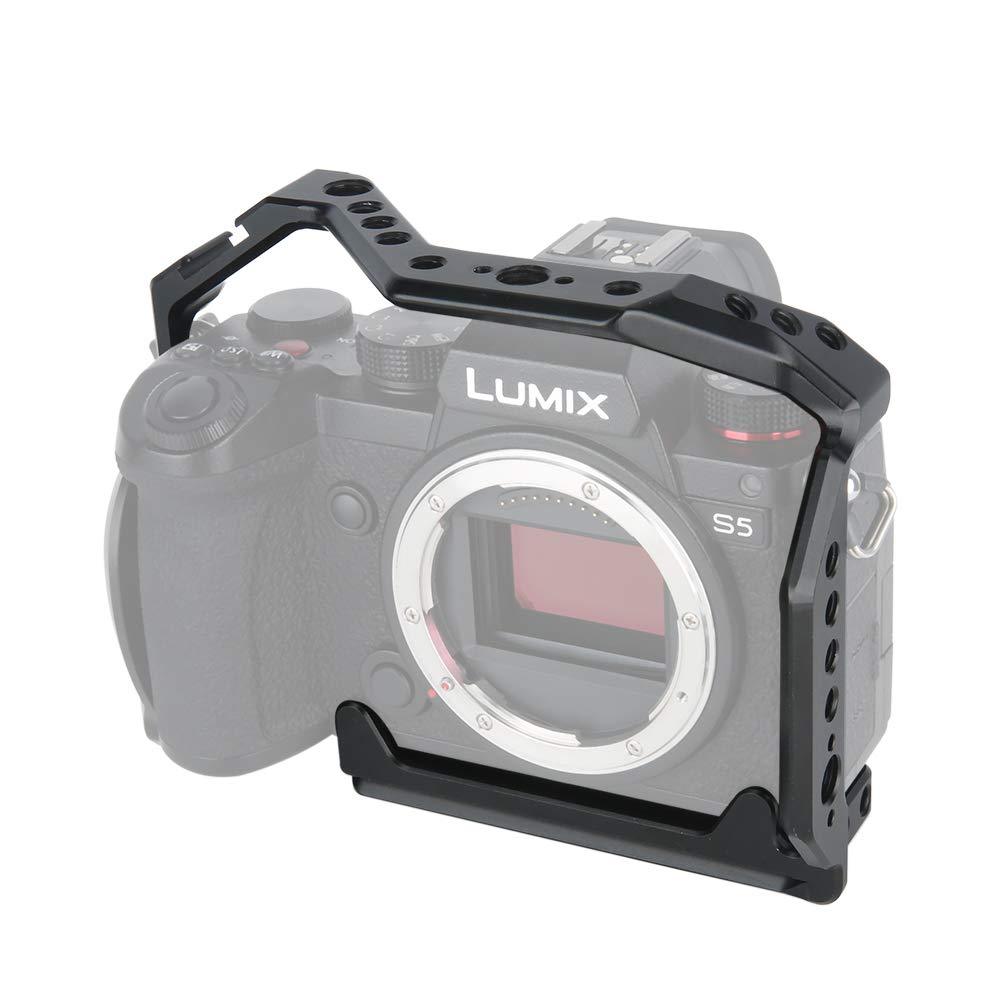 NICEYRIG Aluminium Cage for Panasonic Lumix S5 with ARRI Thread NATO Rail Cold Shoe - 406